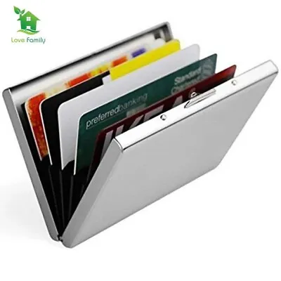 £3.55 • Buy RFID Blocking Credit Card Holders Aluminum Protector Metal Wallet Thin Case Box.