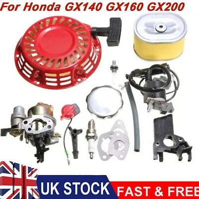 £17.59 • Buy Carb For Honda GX140 GX160 GX200 Service Kit Plug Ignition Coil Recoil Gaskets