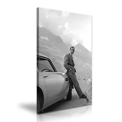 007 James Bond Aston Martin Sean Conne Print Canvas Wall Art ~ 5 Sizes To Choose • £12.99