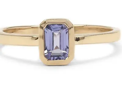 Stunning 0.50ct Tanzanite Solitaire Ring. 9ct Yellow Gold BNWT COA • $188.18