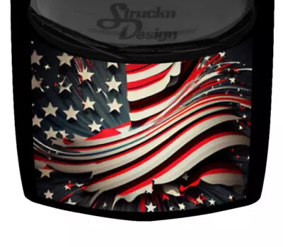 Abstract USA American Flag Grunge Car Truck Hood Wrap Vinyl Graphic Decal 58x65 • $104.05