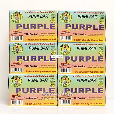 6 Boxes (72 Pcs) Mr. Pumice PUMI BAR Stone Purple Extra Coarse Wholesale Lots • $109