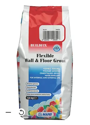 Mapei Flexible Wall And Floor Grout Black 2.5 Kg • £9.48