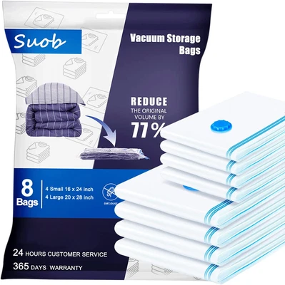 $17.40 • Buy Vacuum Sealer Bags Travel Storage Space Bags For Clothes Compression Small/Large