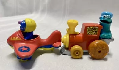 Vintage Sesame Street Playskool Diecast Cookie Monster Train And Grover Plane • $14