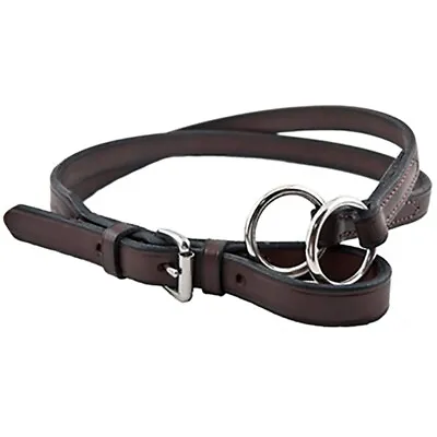 Leather Running Martingale Attachment Cob Horse OS Havana Black Brass Stainless • $52.95