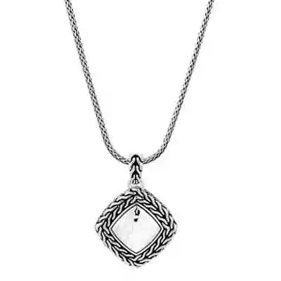 MRSP $795 JOHN HARDY Classic Wheat Chain Palu Hammered Pendant Sterling Necklace • $465