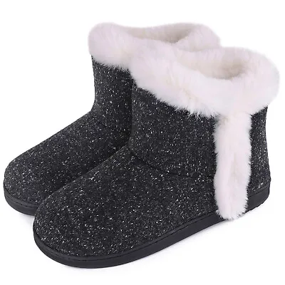 £9.99 • Buy VeraCosy Womens Ankle Boots Slippers Ladies Plush Lined House Shoes In/Outdoor