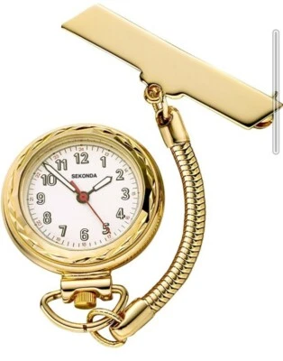£12.95 • Buy Sekonda Nurses Fob Watch Yellow Gold Tone Vintage Look Quartz Arabic