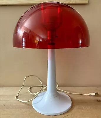 Vintage Gilbert Softlite Mushroom Lamp Red & White Plastic Mid Century Modern • $150