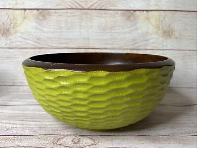 Enrico Casual Dining Collection Mango & Acacia Wood Eco Salad Serving Bowl Green • $14.96