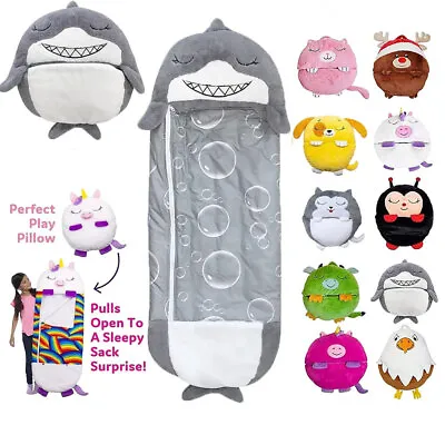 Sleeping Bag Happy Napping Napper Kid FUNNY Pillow Warm Camping Unicorn XL 180cm • £20.95