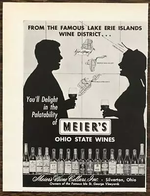 1963 Meier's Ohio State Wines Silverton OH Print Ad From Lake Erie Islands • $5.65