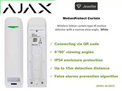 AJAX MotionProtect Curtain Indoor Wireless Motion Detector • $84.95