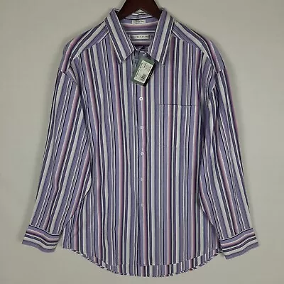 Geoffrey Beene Men's Button Shirt Size Large Easy Pieces Purple Long Sleeve  • $12.95