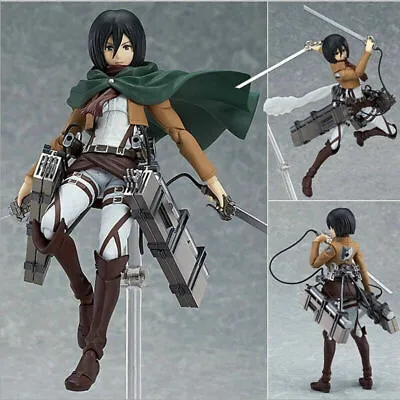 Anime Attack On Titan Figma 203 Mikasa Ackerman Action Figure Toy Gift No Box • $29.49