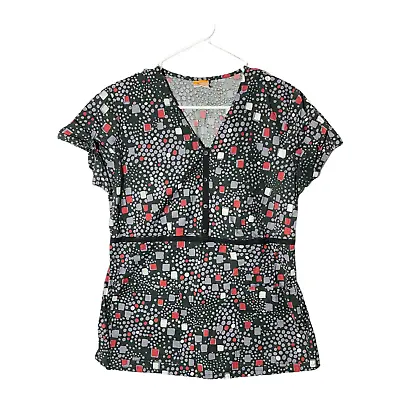 NRG By Barco Womens Short Sleeve Black/gray Medical Scrub Shirt Size Small (S) • $13.50