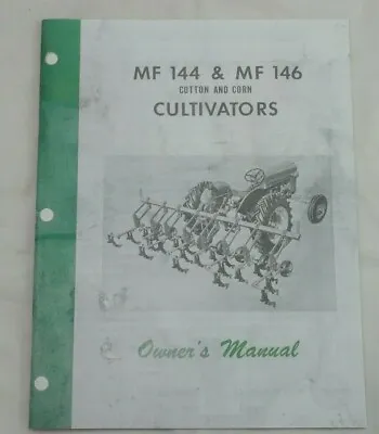 Massey Ferguson MF No. 144 146 Corn Cultivators Owner's Manual 3pt Hitch 4 6 Row • $17.50