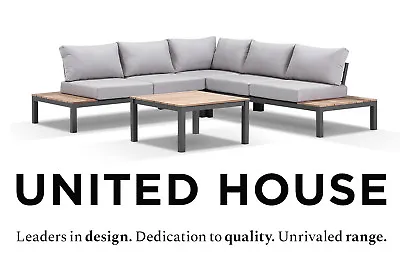 $2490 • Buy New Outdoor Aluminium Modular Corner Lounge Teak Timber Garden Furniture Setting