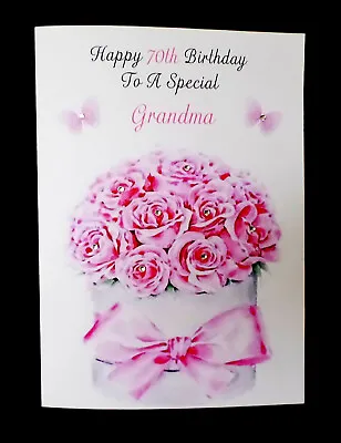 Handmade Personalised Birthday Card Grandma Mum Nana 40th 50th 60th 70th 80th • £2.69