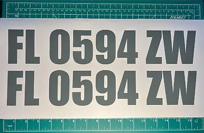 Set Of 2 Vinyl Decals Boat Registration ID Number Pair Lettering Left Right Hull • $6.99