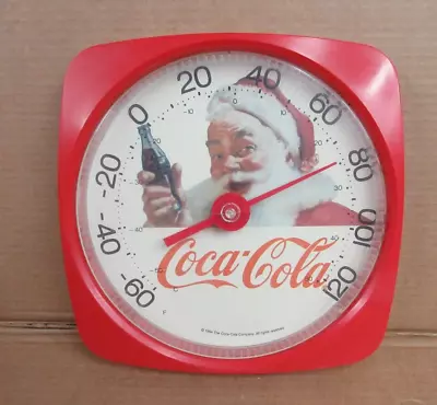 Vintage Coca Cola 12 Inch Square Hanging Thermometer Christmas Santa 1990s • $69