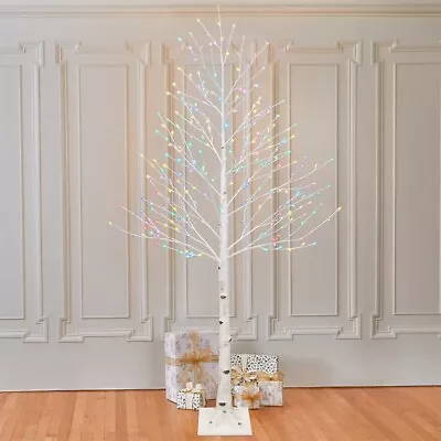 7FT LED Multifunction Birch Tree With 280 Multicolor LED Lights • $119.99