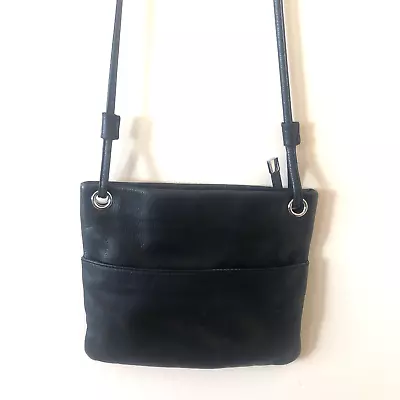 Margot Of New York Vintage Leather Black Crossbody Bag • $14