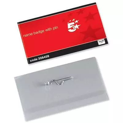 £4.99 • Buy Name Visitor ID Badges Plastic With Pin & Inserts 54 X 90mm - 356459