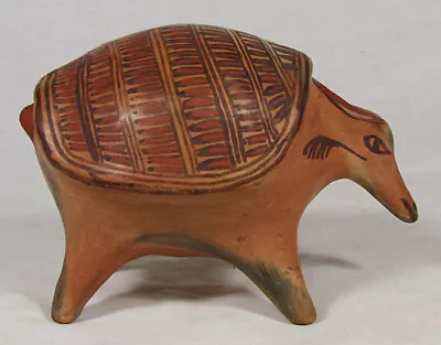 Vintage Tonala Pottery Mexican Folk Art Armadillo Bank • $23