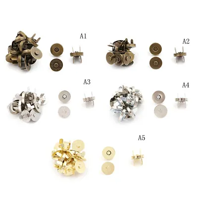 10 Sets/lot Bag Purse Clasps Sewing Buttons Magnetic Metal Snaps Fasteners _-_ • $6.76
