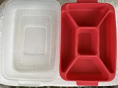 Rubbermaid Servin Saver Food Storage Container Divided Tray With Lid Vintage • $19.50