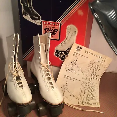 Vintage Roller Skates - Women's Size 8 White Classic Roller Derby New Old Stock • $1.98