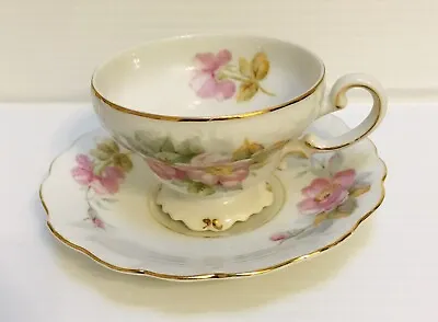 Ohata China Tea Made In Occupied Japan Victorian Pink Flower Cup & Saucer • $25