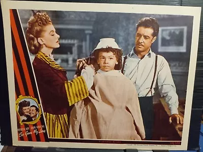 Lobby Card 1946 SO GOES MY LOVE Myrna Loy Don Ameche Son B Driscoll Bowl Haircut • $14.99