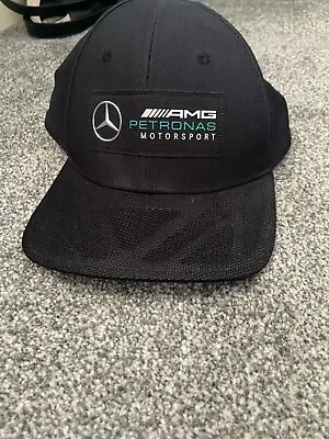 MERCEDES BENZ AMG Petronas Motorsport Black Flat Peak Cap - 023733 01 • £10