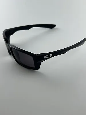 Oakley Twitch Polished Black Warm Grey 03-565 Chrome Icons Eye Patch RARE • $139.99