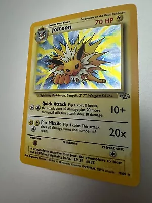 Jolteon - Holo - 4/64 Jungle - Pokemon - Rare - Excellent! • $10.50