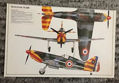 Model Toy Airplane Poster Specs Vintage Original Dewoitine D.520 Sign 1980's • $23.82