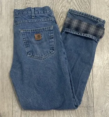 Carhartt Men's Flannel Lined Work Jeans B172-DST (Tag 33x32) Actual 31x29 • $25