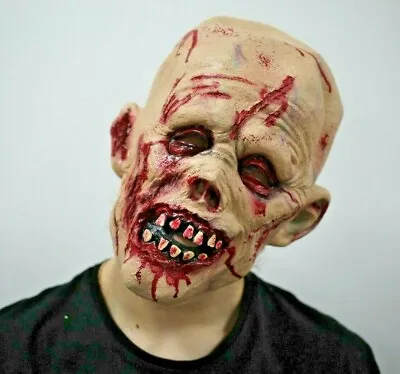 Zombie Latex Scary Mask Walking Halloween Fancy Dress Costume Uk Full Head  • £12.99