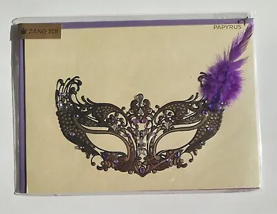 Papyrus Embellished Face Mask With Feather Happy Birthday Greeting Card • $8.95