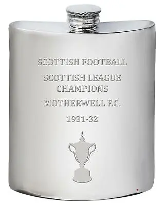 £58.99 • Buy MOTHERWELL FC Scottish League Division One Titles Pewter 6oz Hip Flask