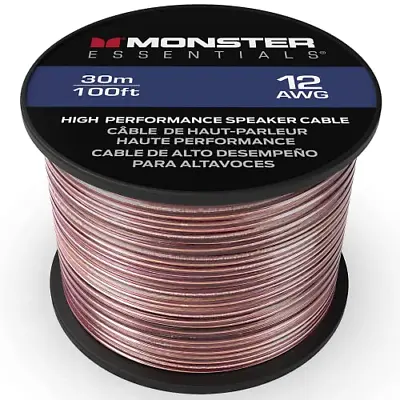 Monster XP Copper Clad Aluminum CCA Speaker Wire 12 Gauge Cable 100 FT Spool - • $51.14