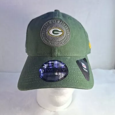 New Era 9TWENTY Green Bay Packers Front Patch Adjustable Strapback Hat Green NFL • $24