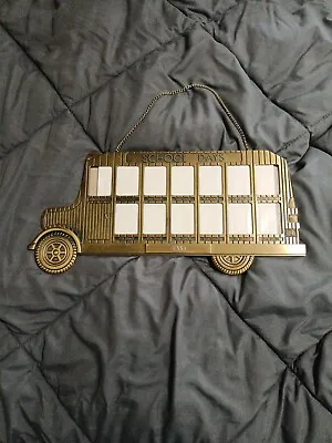 Vintage Brass Bus“School Days”Picture Frame K-12th Grade  Jenna  Hanger Tabletop • $19.95