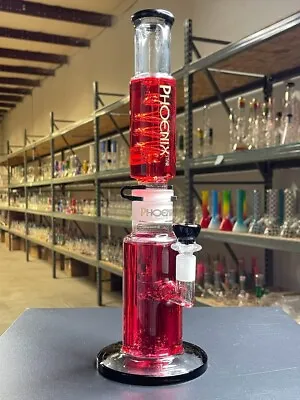 $99.99 • Buy Phoenix Star - 16 Inch Glass Water Pipe Bong - Freezable Glycerin Coil - RED