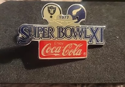 1985 Coca-Cola Super Bowl Pin Super Bowl XI Oakland Raiders Minnesota Vikings • $12.95