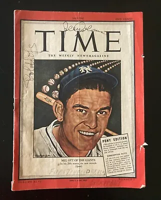 1945 Time Magazine Mel Ott Cover - Signed By Comedians Bob Hope & Jerry Colonna? • $79.95