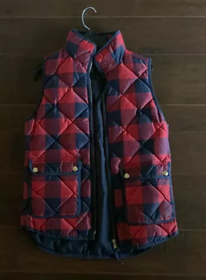 J Crew Excursion Down Vest Jacket Buffalo Check XXS 2XS (Worn Once) (Retail) • $29.99